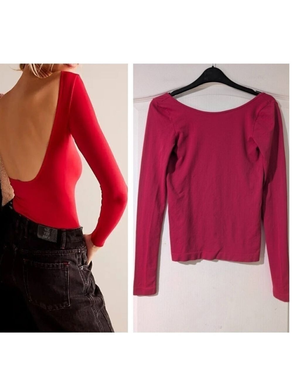NEW Free People | Low-Back Seamless Long Sleeve In Pink (M/L)